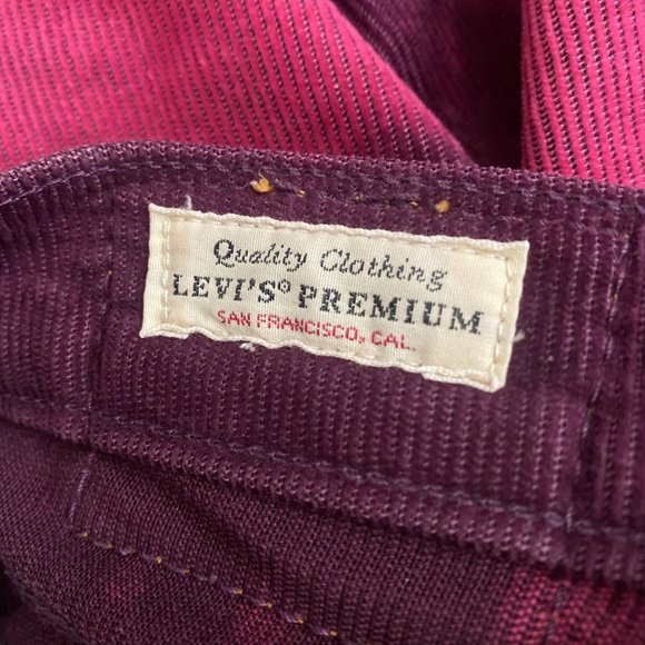 Levi's Wedgie Potent Purple Bleach Dye Straight Leg Corduroy Pants - Picture 8 of 10